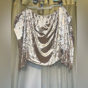 Forever 21 + Cream Velvet Off the Shoulder Top NWT